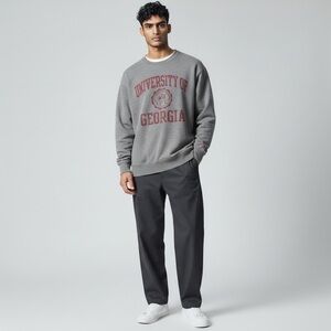 University‎ of Georgia Bulldogs Crewneck Sweatshirt Small Gray Triblend League